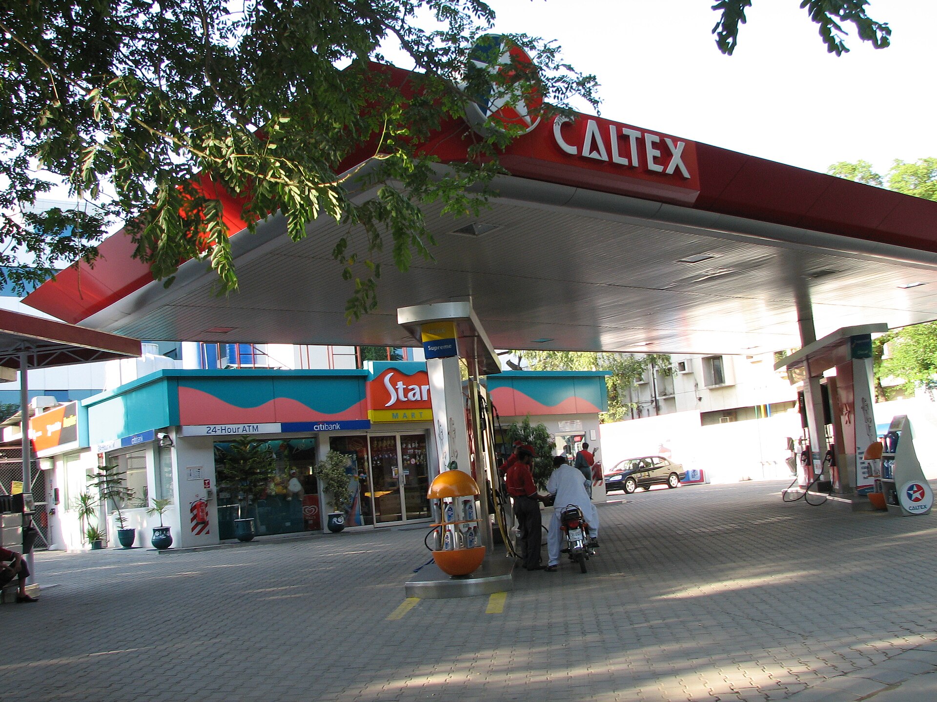 A fuel station near a shopping centre in Islamabad