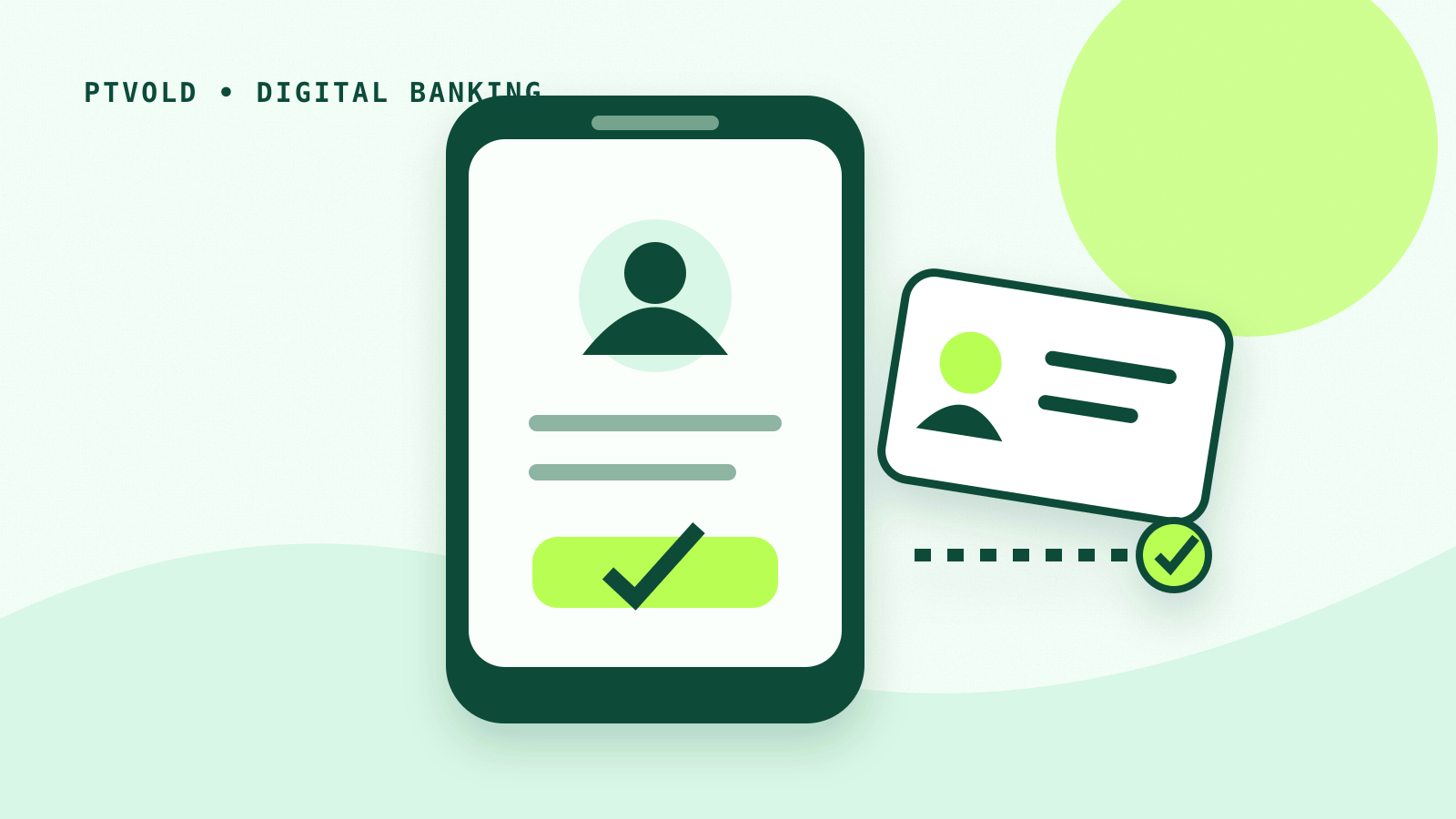 Illustrated phone, identity card and verification steps for digital bank account opening in Pakistan